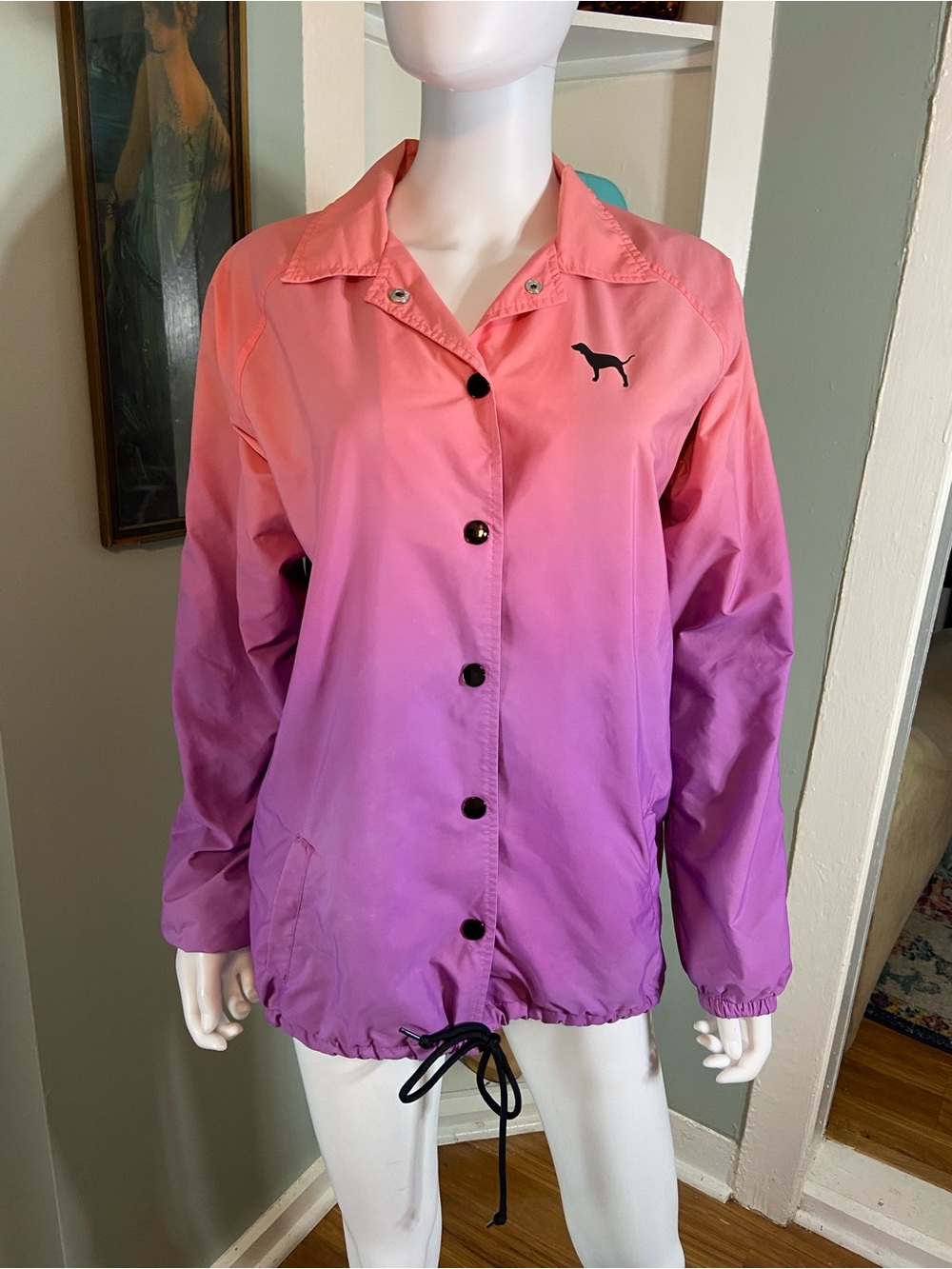 PINK Victoria's Secret Pink Purple Ombre Coach Jacket Windbreaker Lightweight XS
